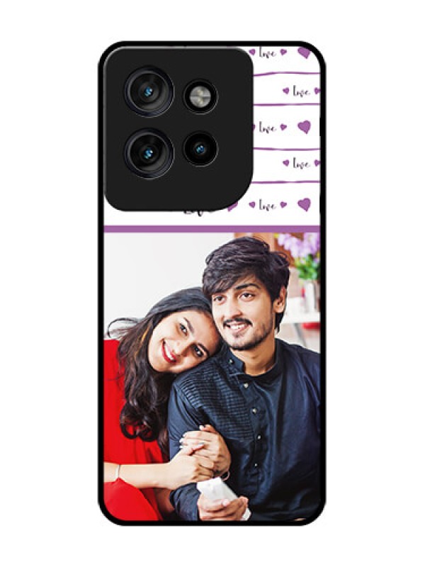 Custom Motorola Edge 50 Neo Custom Glass Phone CaseCouples Heart Design