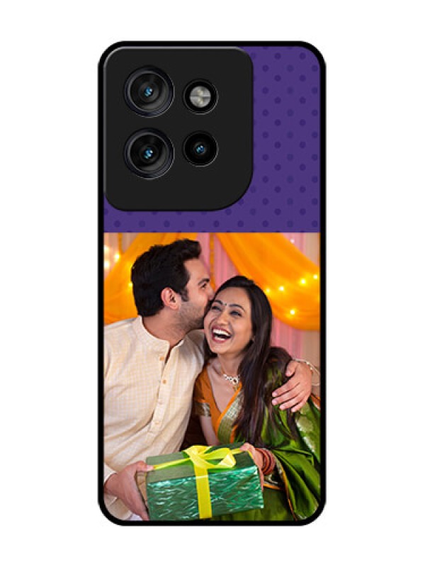 Custom Motorola Edge 50 Neo Custom Glass Phone CaseViolet Colored Pattern Design
