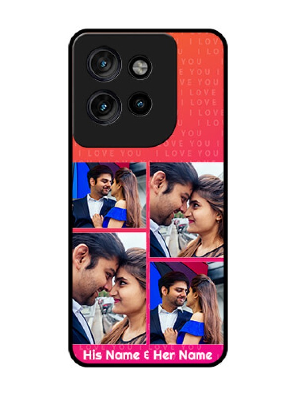 Custom Motorola Edge 50 Neo Custom Glass Phone CaseI Love You Pink Design