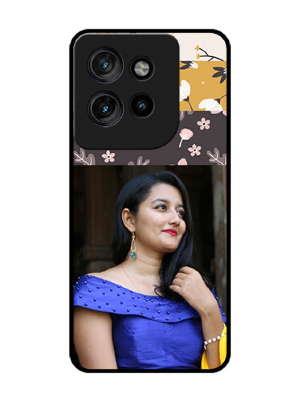 Custom Motorola Edge 50 Neo Custom Glass Phone CaseStylish Floral Design