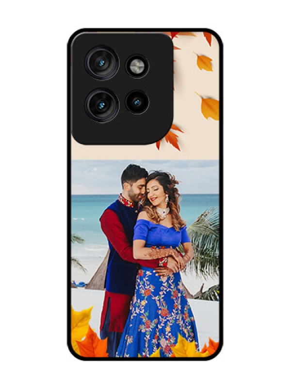 Custom Motorola Edge 50 Neo Custom Glass Phone CaseAutumn Maple Leaves Design
