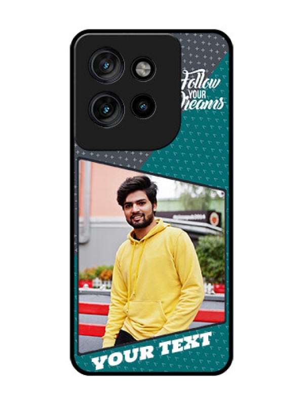 Custom Motorola Edge 50 Neo Custom Glass Phone CaseBackground Pattern Design With Quote