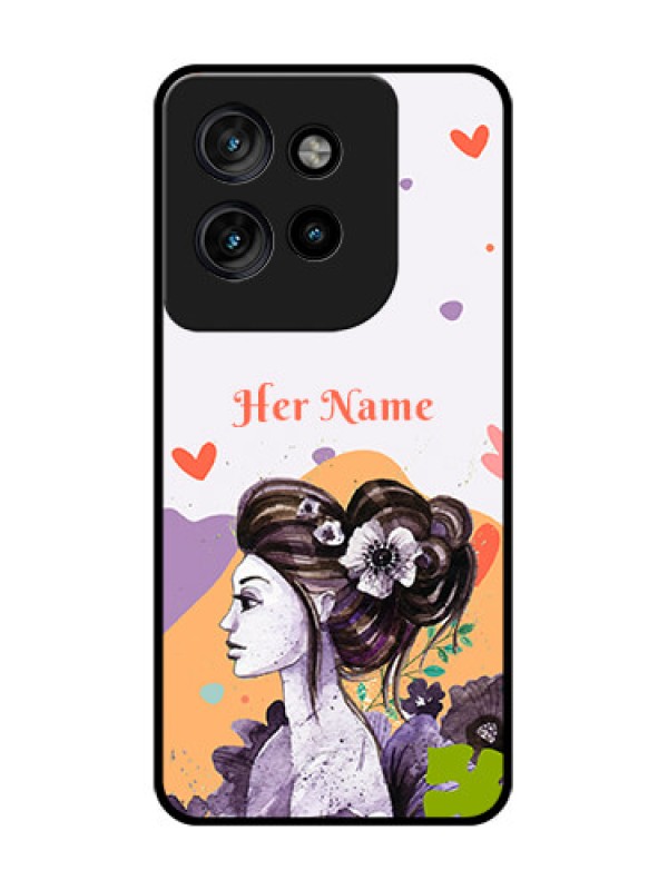 Custom Motorola Edge 50 Neo Custom Glass Phone CaseWoman And Nature Design
