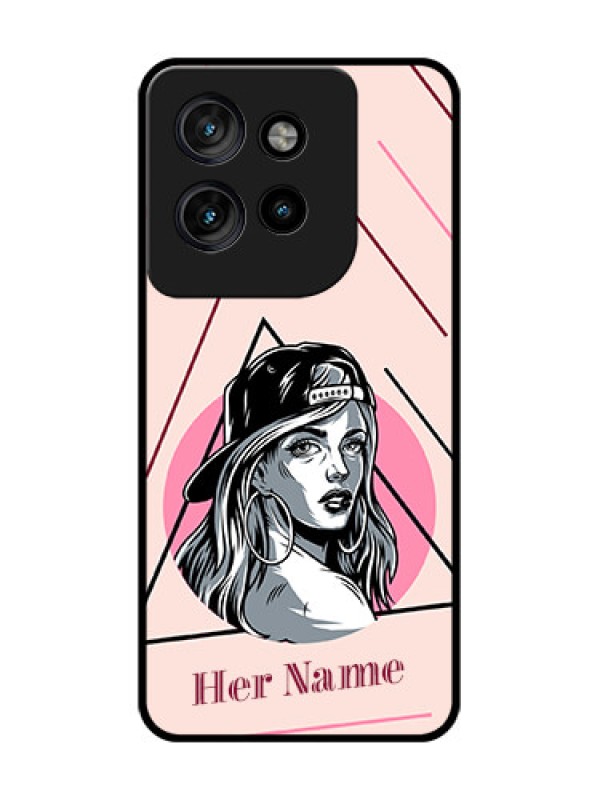 Custom Motorola Edge 50 Neo Custom Glass Phone CaseRockstar Girl Design