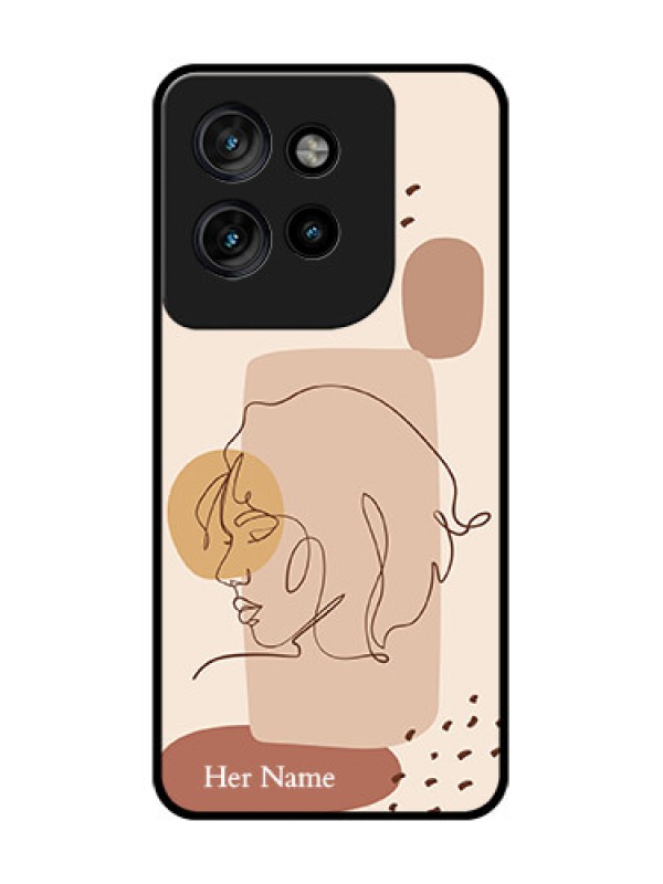 Custom Motorola Edge 50 Neo Custom Glass Phone CaseCalm Woman Line Art Design