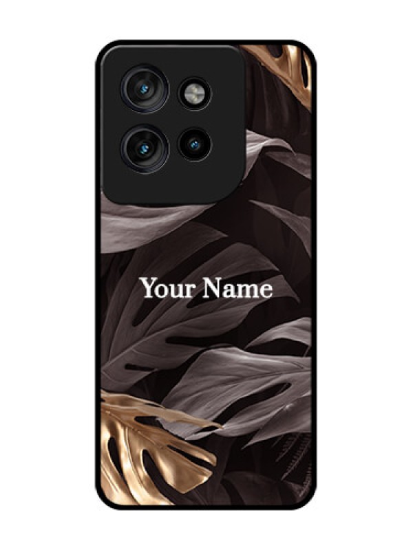 Custom Motorola Edge 50 Neo Custom Glass Phone CaseWild Leaves Digital Paint Design