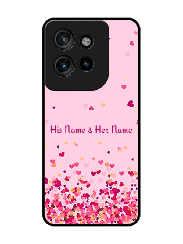 Custom Motorola Edge 50 Neo Custom Glass Phone CaseFloating Hearts Design