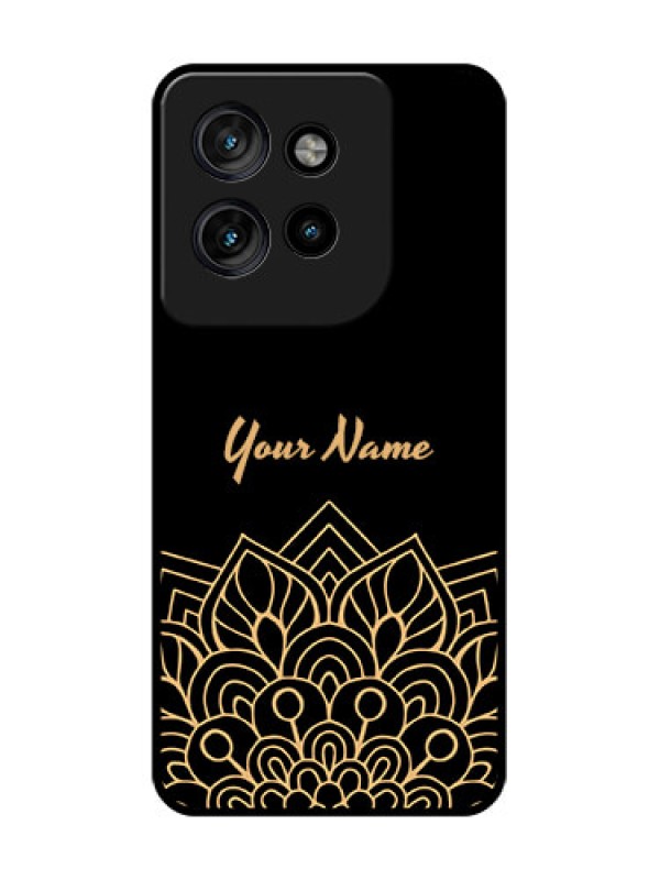 Custom Motorola Edge 50 Neo Custom Glass Phone CaseGolden Mandala Design
