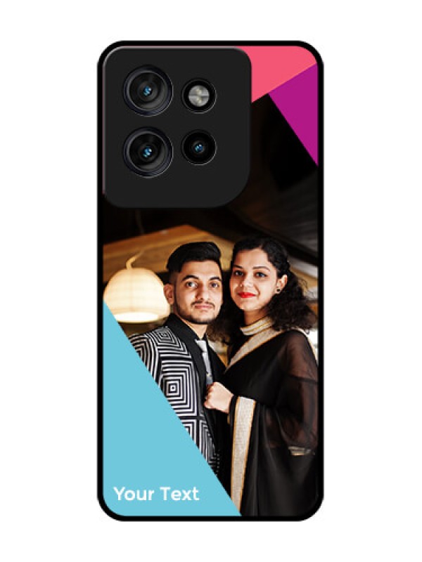 Custom Motorola Edge 50 Neo Custom Glass Phone CaseStacked Triple Colour Design