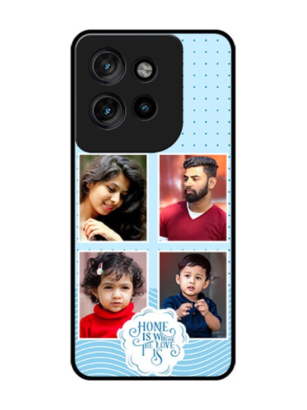 Custom Motorola Edge 50 Neo Custom Glass Phone CaseCute Love Quote With 4 Pic Upload Design