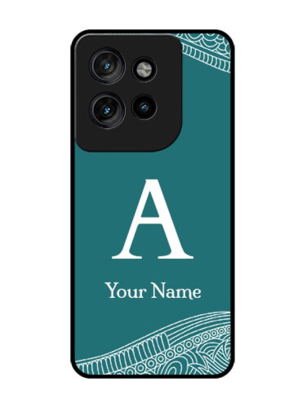 Custom Motorola Edge 50 Neo Custom Glass Phone CaseLine Art Pattern With Custom Name Design