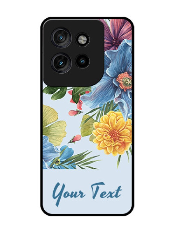 Custom Motorola Edge 50 Neo Custom Glass Phone CaseStunning Watercolored Flowers Painting Design
