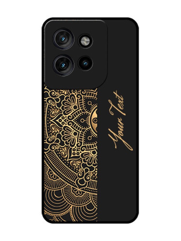 Custom Motorola Edge 50 Neo Custom Glass Phone CaseMandala Art With Custom Text Design