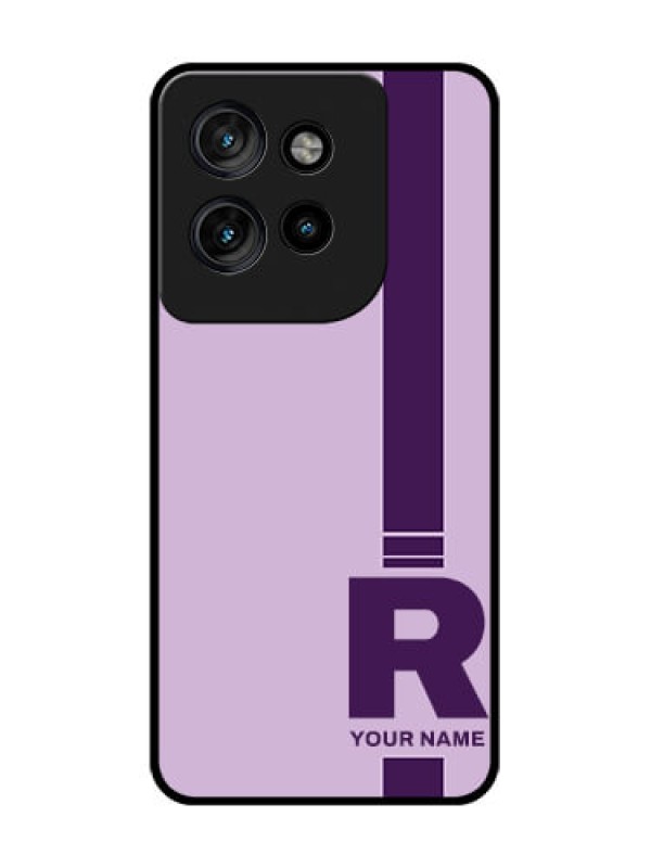 Custom Motorola Edge 50 Neo Custom Glass Phone CaseSimple Dual Tone Stripe With Name Design