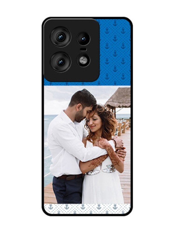 Custom Motorola Edge 50 Pro 5G Custom Glass Phone CaseBlue Anchors Design