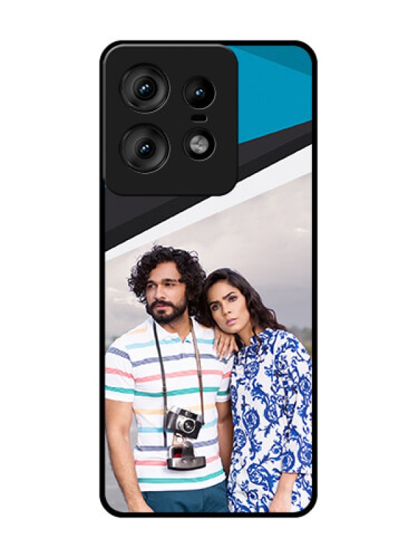 Custom Motorola Edge 50 Pro 5G Custom Glass Phone CaseSimple Pattern Photo Upload Design