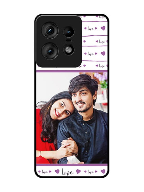 Custom Motorola Edge 50 Pro 5G Custom Glass Phone CaseCouples Heart Design