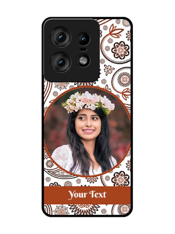 Custom Motorola Edge 50 Pro 5G Custom Glass Phone CaseAbstract Flower Design