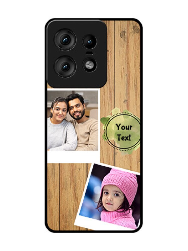 Custom Motorola Edge 50 Pro 5G Custom Glass Phone CaseWooden Texture Design