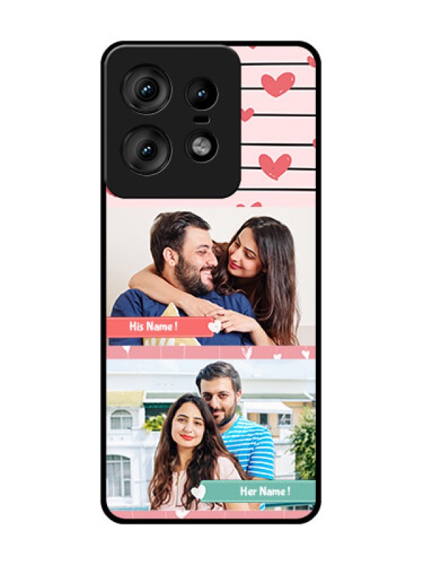 Custom Motorola Edge 50 Pro 5G Custom Glass Phone CasePhoto With Heart Design