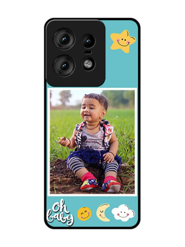 Custom Motorola Edge 50 Pro 5G Custom Glass Phone CaseSmiley Kids Stars Design