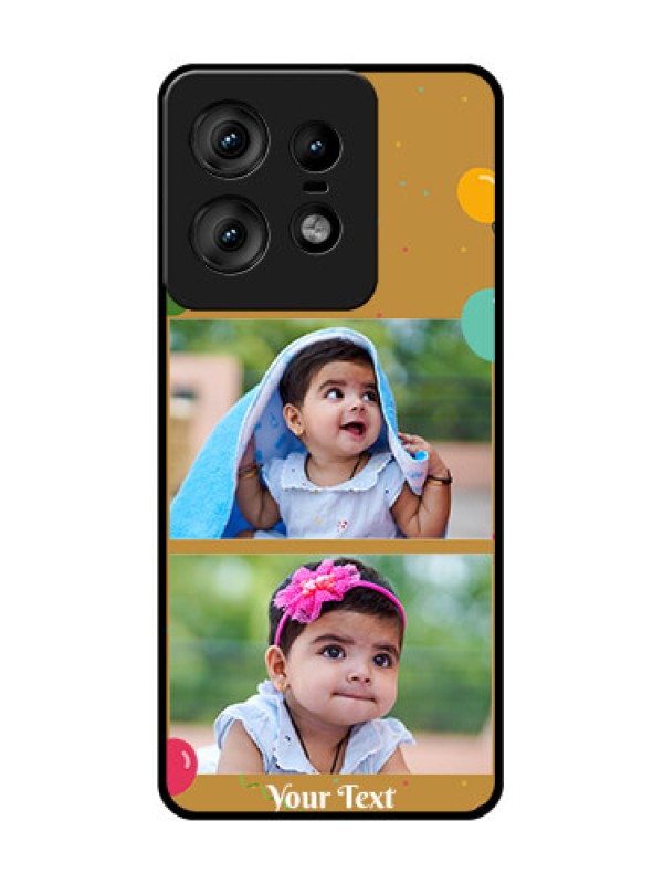Custom Motorola Edge 50 Pro 5G Custom Glass Phone CaseImage Holder With Birthday Celebrations Design