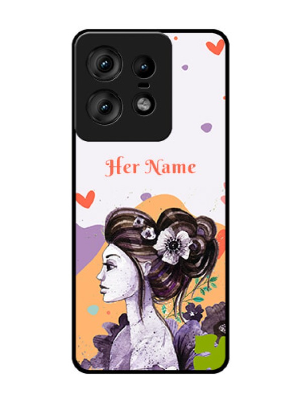 Custom Motorola Edge 50 Pro 5G Custom Glass Phone CaseWoman And Nature Design