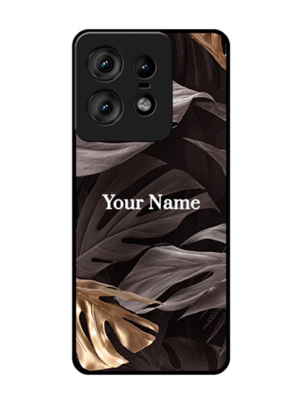 Custom Motorola Edge 50 Pro 5G Custom Glass Phone CaseWild Leaves Digital Paint Design