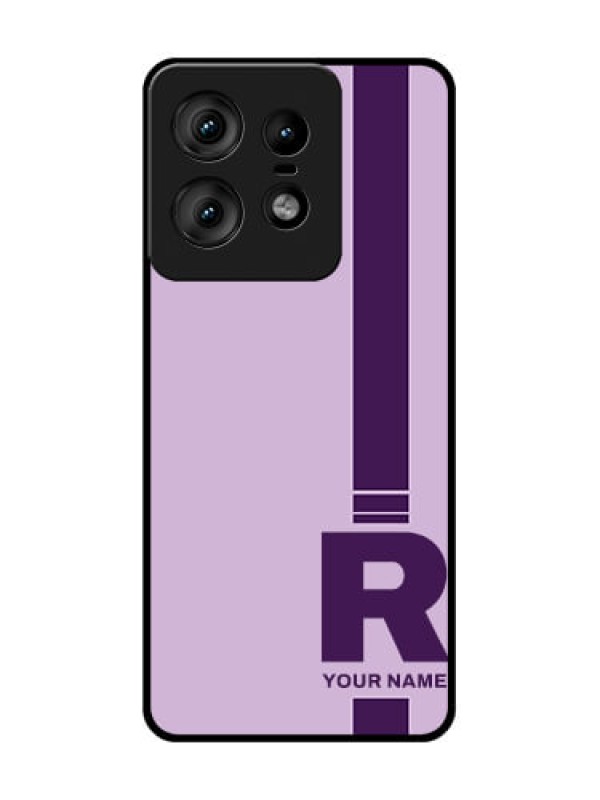 Custom Motorola Edge 50 Pro 5G Custom Glass Phone CaseSimple Dual Tone Stripe With Name Design