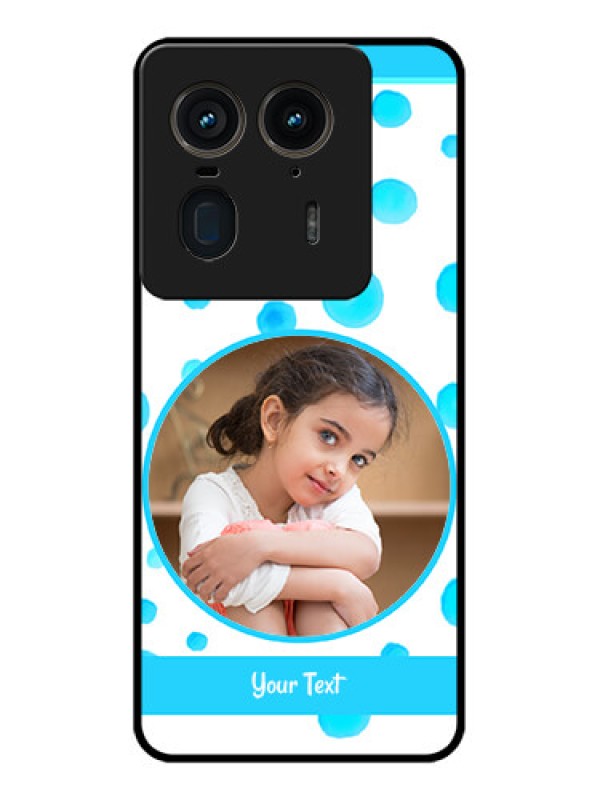 Custom Motorola Edge 50 Ultra 5G Custom Glass Phone CaseBlue Bubbles Pattern Design