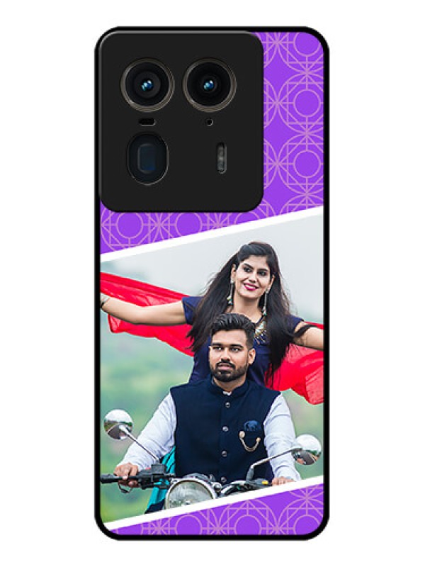 Custom Motorola Edge 50 Ultra 5G Custom Glass Phone CaseViolet Color Pattern Design