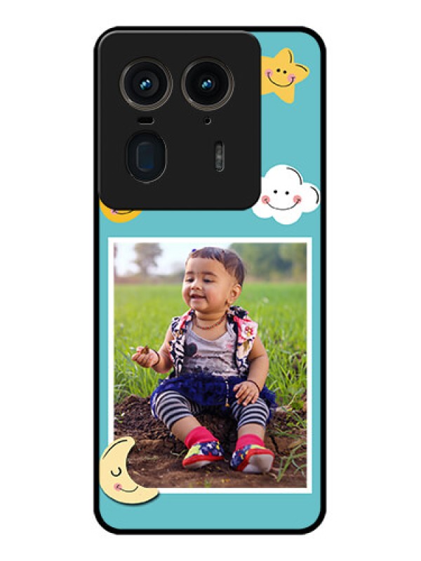 Custom Motorola Edge 50 Ultra 5G Custom Glass Phone CaseSmiley Kids Stars Design