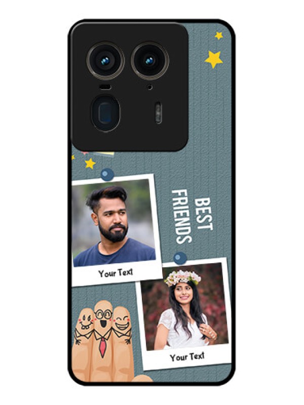 Custom Motorola Edge 50 Ultra 5G Custom Glass Phone CaseSticky Frames And Friendship Design