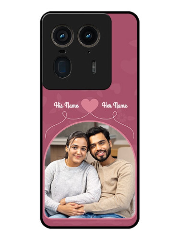 Custom Motorola Edge 50 Ultra 5G Custom Glass Phone CaseLove Floral Design