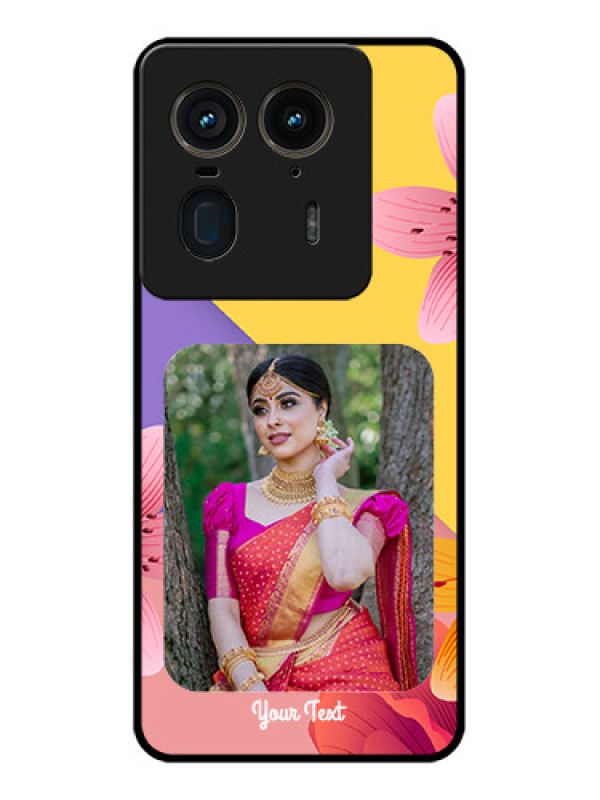 Custom Motorola Edge 50 Ultra 5G Custom Glass Phone Case3 Image With Vintage Floral Design