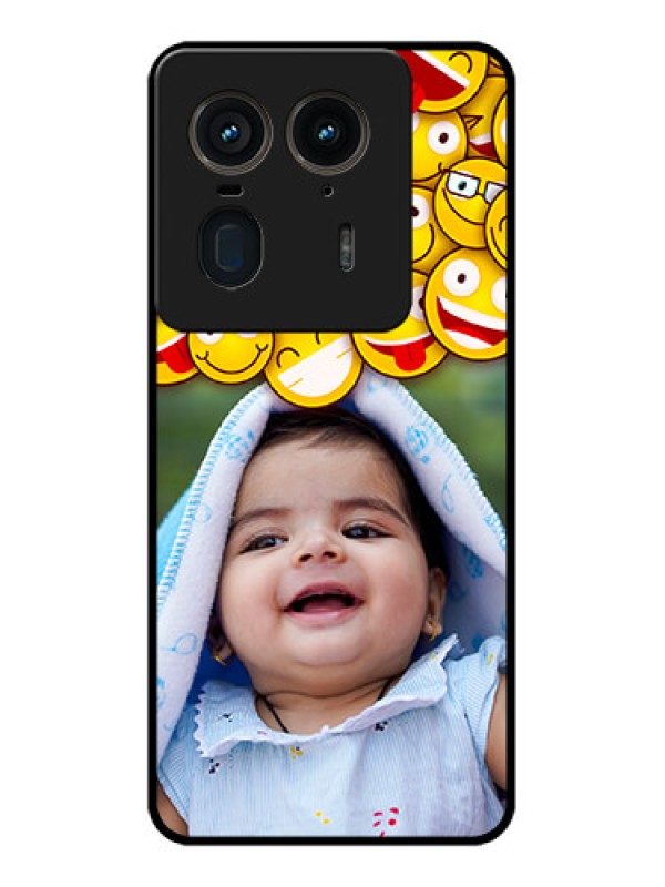 Custom Motorola Edge 50 Ultra 5G Custom Glass Phone CaseWith Smiley Emoji Design