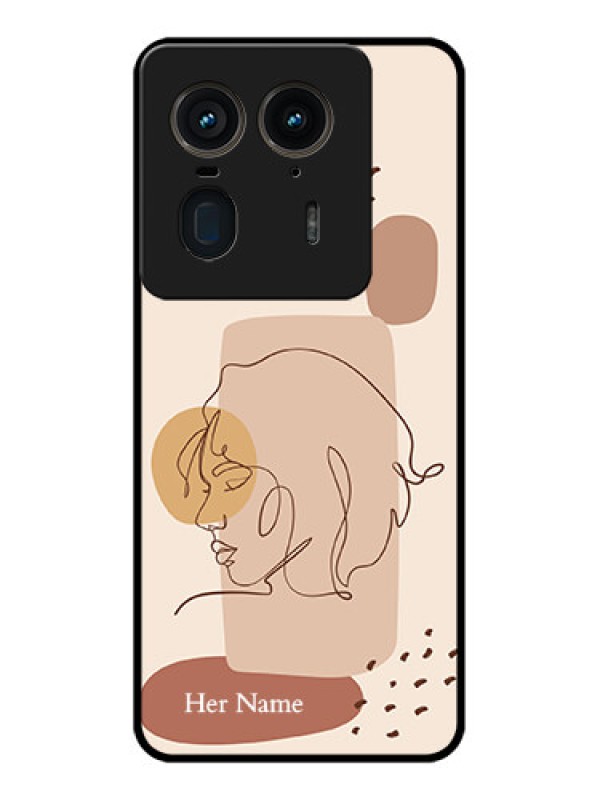 Custom Motorola Edge 50 Ultra 5G Custom Glass Phone CaseCalm Woman Line Art Design