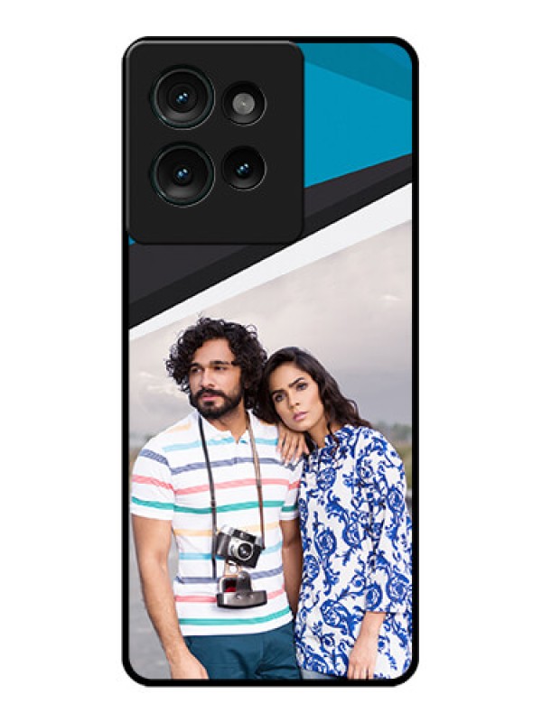 Custom Motorola Edge 50 Custom Glass Phone CaseSimple Pattern Photo Upload Design