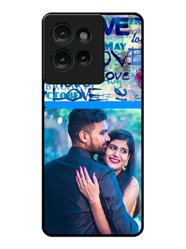 Custom Motorola Edge 50 Custom Glass Phone CaseColorful Love Design