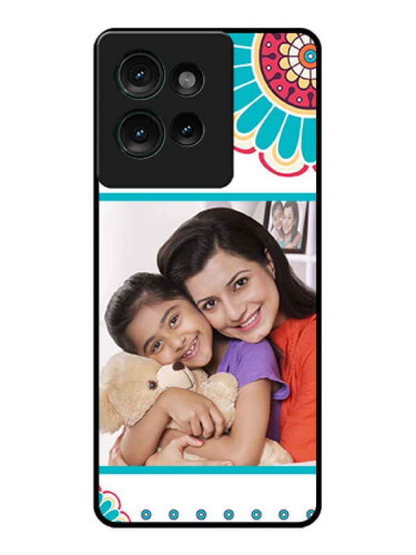 Custom Motorola Edge 50 Custom Glass Phone CaseFlower Design
