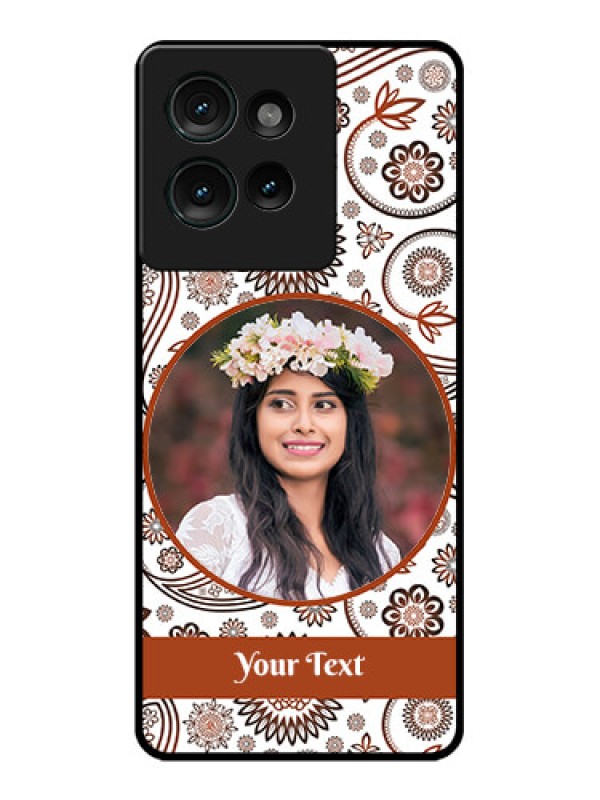 Custom Motorola Edge 50 Custom Glass Phone CaseAbstract Flower Design