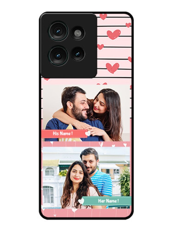 Custom Motorola Edge 50 Custom Glass Phone CasePhoto With Heart Design