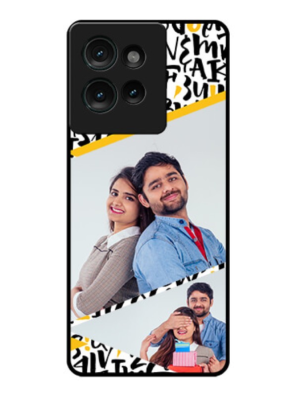 Custom Motorola Edge 50 Custom Glass Phone CaseLetters Pattern Design