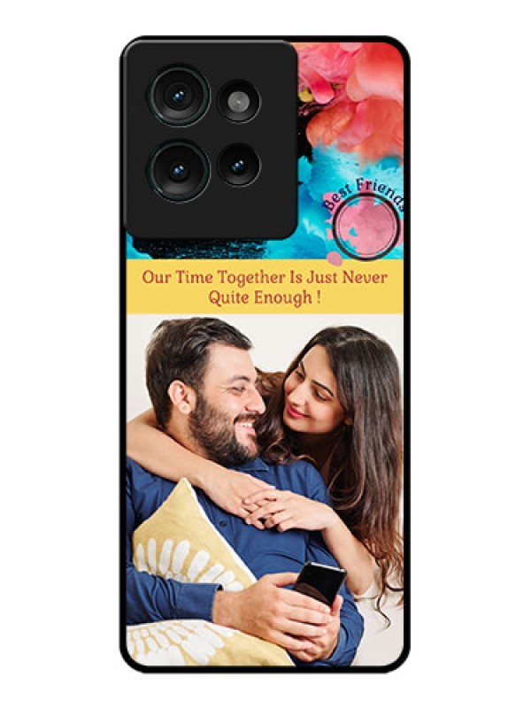 Custom Motorola Edge 50 Custom Glass Phone CaseQuote With Acrylic Painting Design