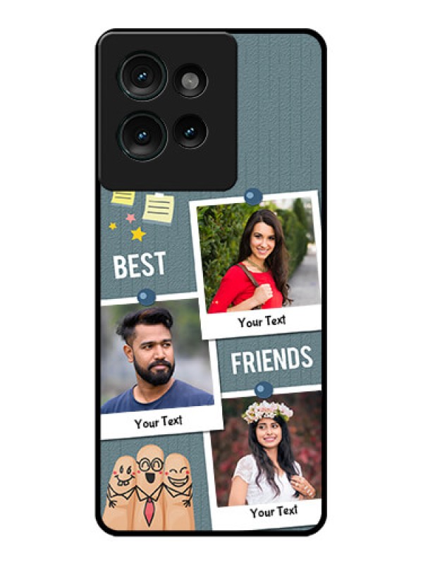 Custom Motorola Edge 50 Custom Glass Phone CaseSticky Frames And Friendship Design