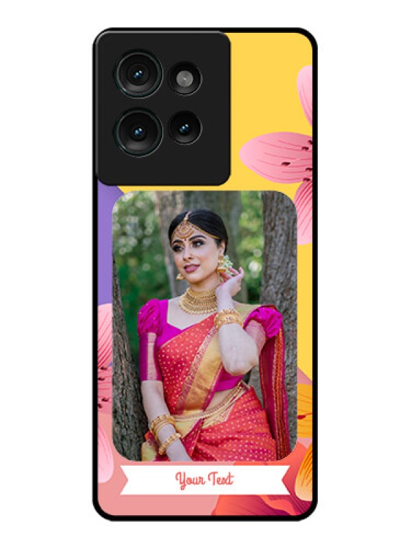 Custom Motorola Edge 50 Custom Glass Phone Case3 Image With Vintage Floral Design