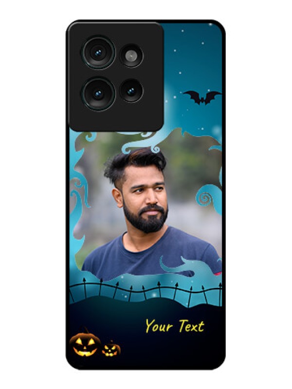 Custom Motorola Edge 50 Custom Glass Phone CaseHalloween Frame Design