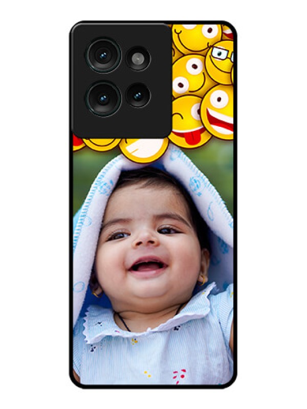 Custom Motorola Edge 50 Custom Glass Phone CaseWith Smiley Emoji Design