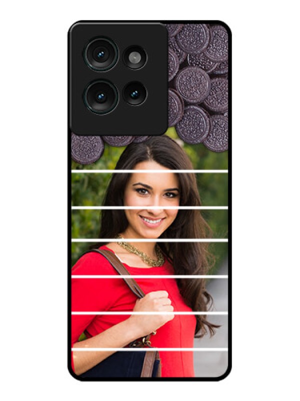 Custom Motorola Edge 50 Custom Glass Phone CaseWith Oreo Biscuit Design