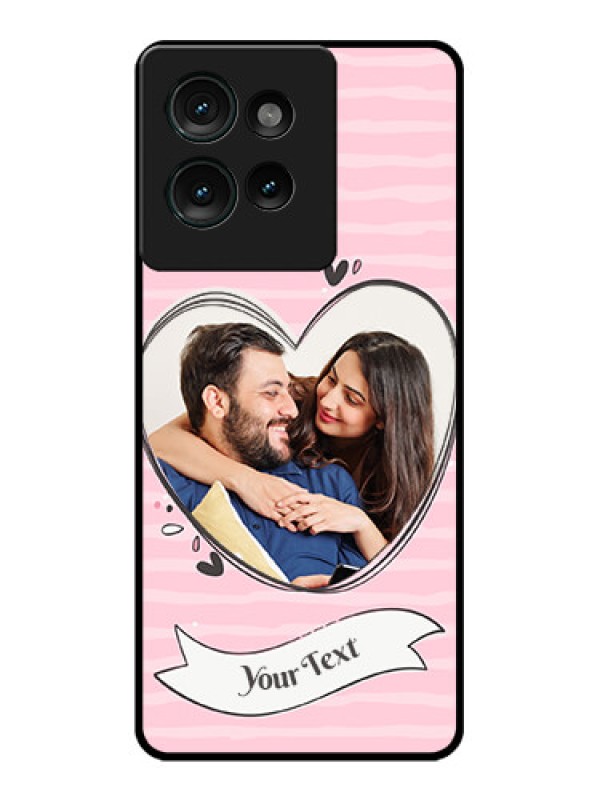 Custom Motorola Edge 50 Custom Glass Phone CaseVintage Heart Design